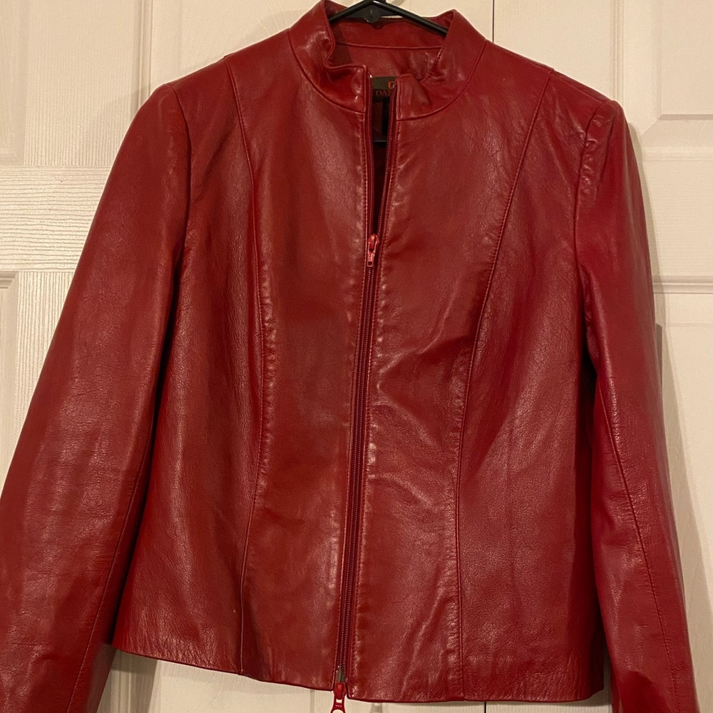 Beautiful leather jacket red